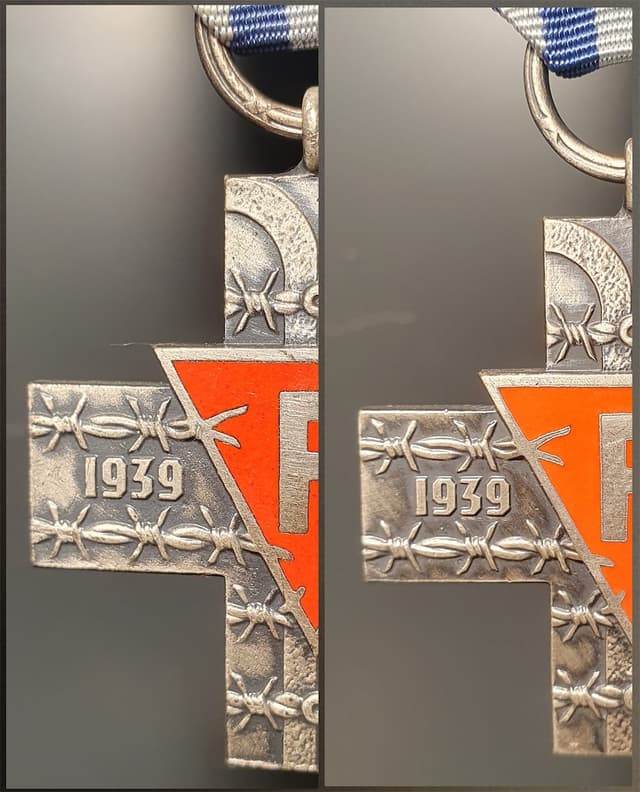 Lewa strona tarczy, po lewej wersja PRL, po prawej RP