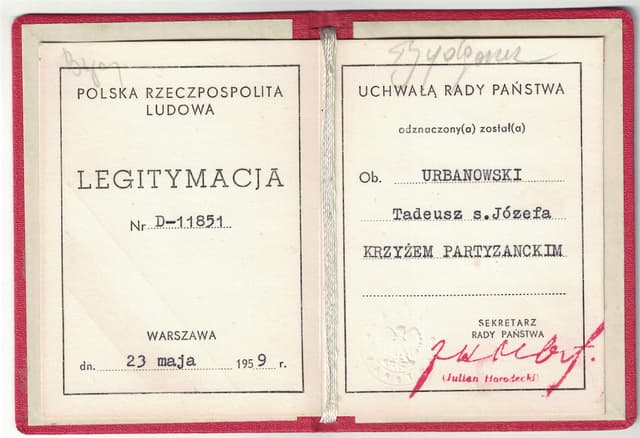 Legitymacja najpopularniejsza wersja z PRL