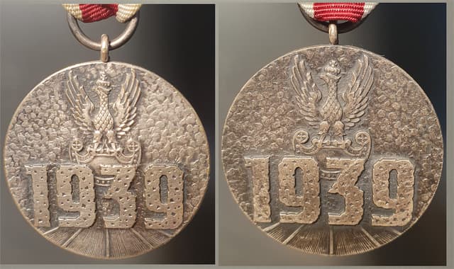 Awers dwóch medali 1939