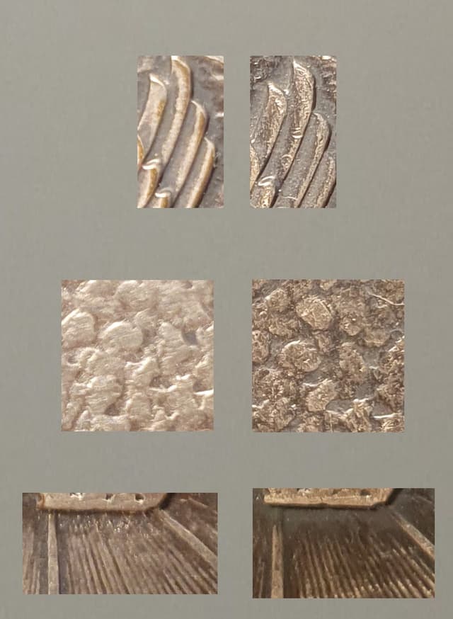 Prezentacja różnic w kolorze dla dwóch medali