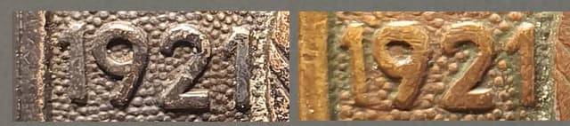 Z lewej strony wersja Caritasu, z prawej Mennica